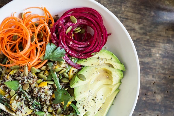 Vegan Buddha Bowl for a pitta balancing diet. 